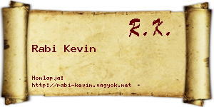 Rabi Kevin névjegykártya